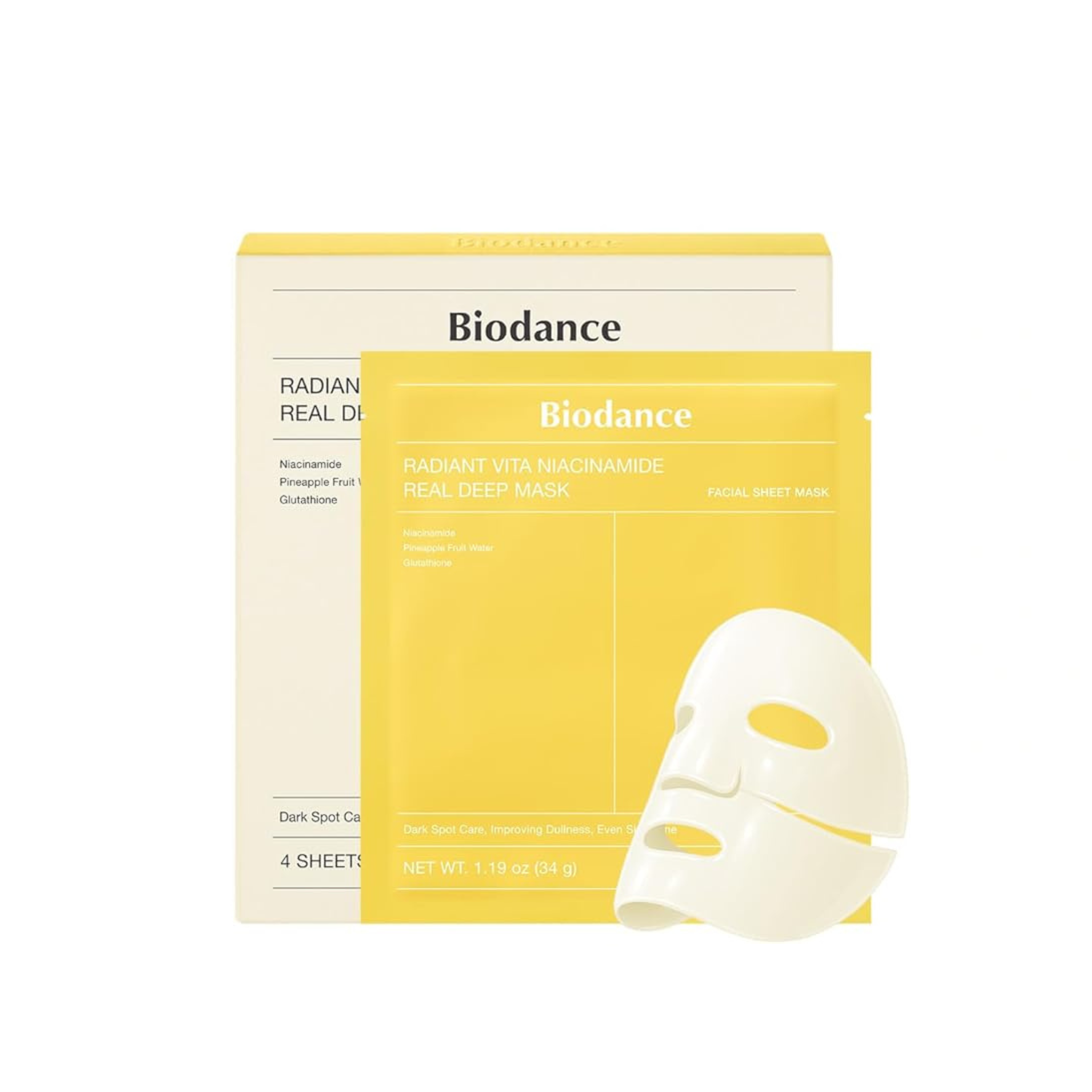 Biodance Radiant Vita Niacinamide Real Deep Mask 4 pcs